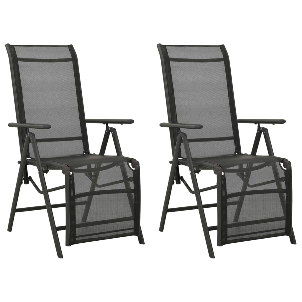 Berkfield Reclining Garden Chairs 2pcs Textilene and Aluminium Black