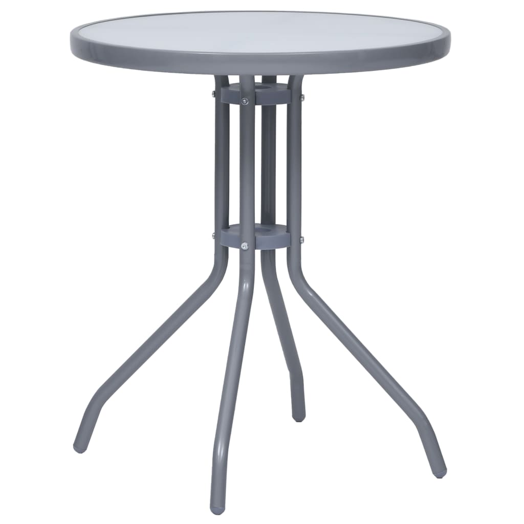 Berkfield Garden Table Light Grey 60 cm Steel and Glass