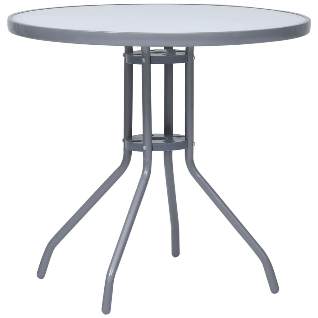 Berkfield Garden Table Light Grey 80 cm Steel and Glass