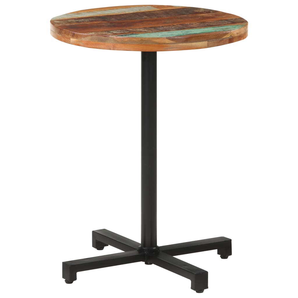 Berkfield Bistro Table Round �_�”�_60x75 cm Solid Reclaimed Wood