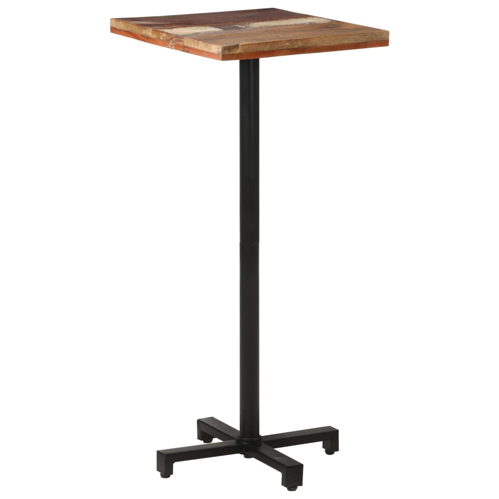 Berkfield Bistro Table Square 50x50x110 cm Solid Reclaimed Wood