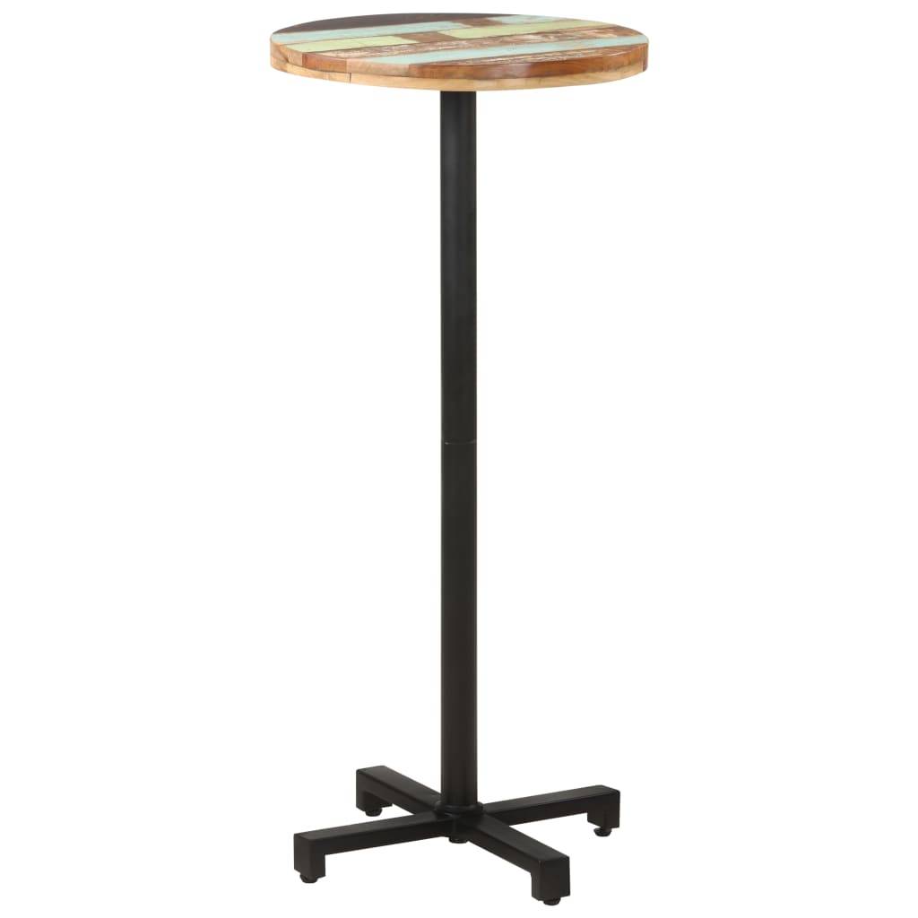 Berkfield Bistro Table Round �_�”�_50x110 cm Solid Reclaimed Wood