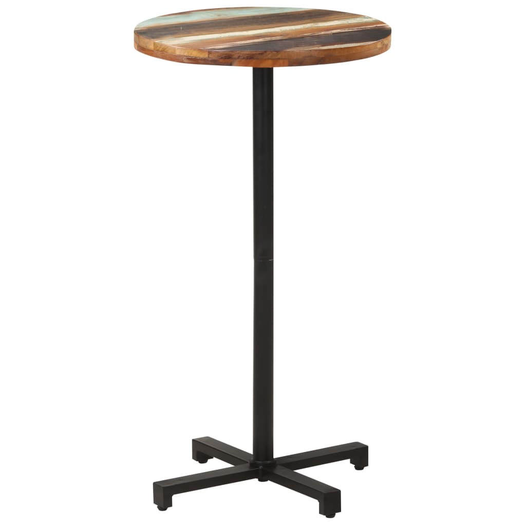 Berkfield Bistro Table Round �_�”�_60x110 cm Solid Reclaimed Wood