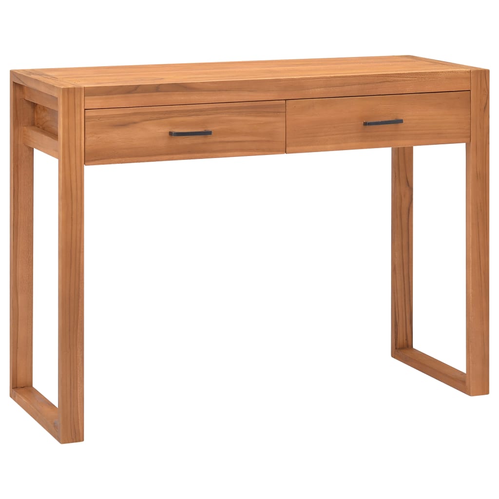 Berkfield Desk with 2 Drawers 100x40x75 cm Teak Wood