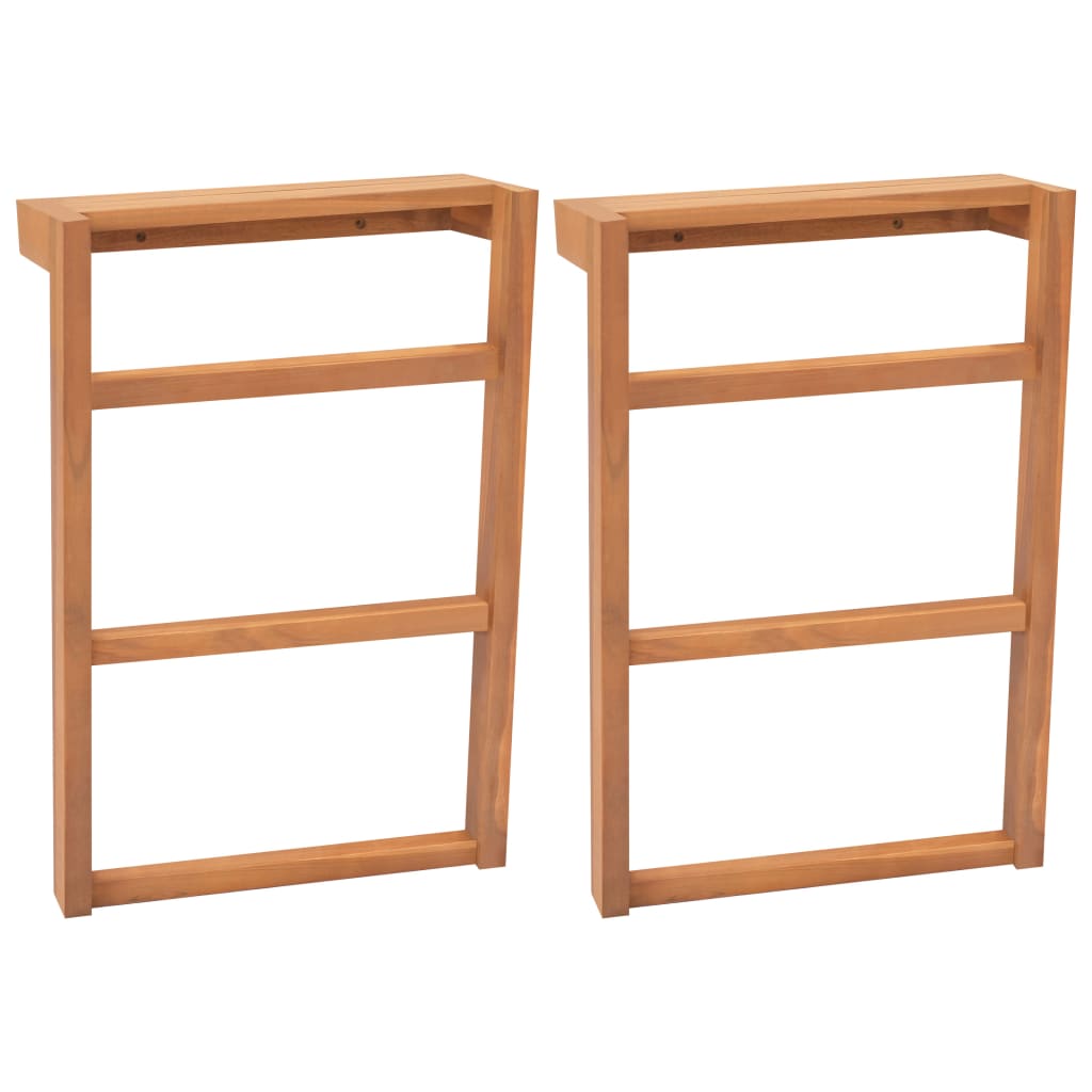 Berkfield Towel Racks 2 pcs Solid Teak Wood