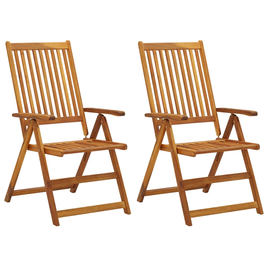 Berkfield Garden Reclining Chairs 2 pcs Solid Acacia Wood
