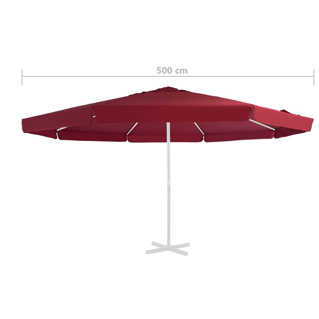 Berkfield Replacement Fabric for Outdoor Parasol Bordeaux Red 500 cm