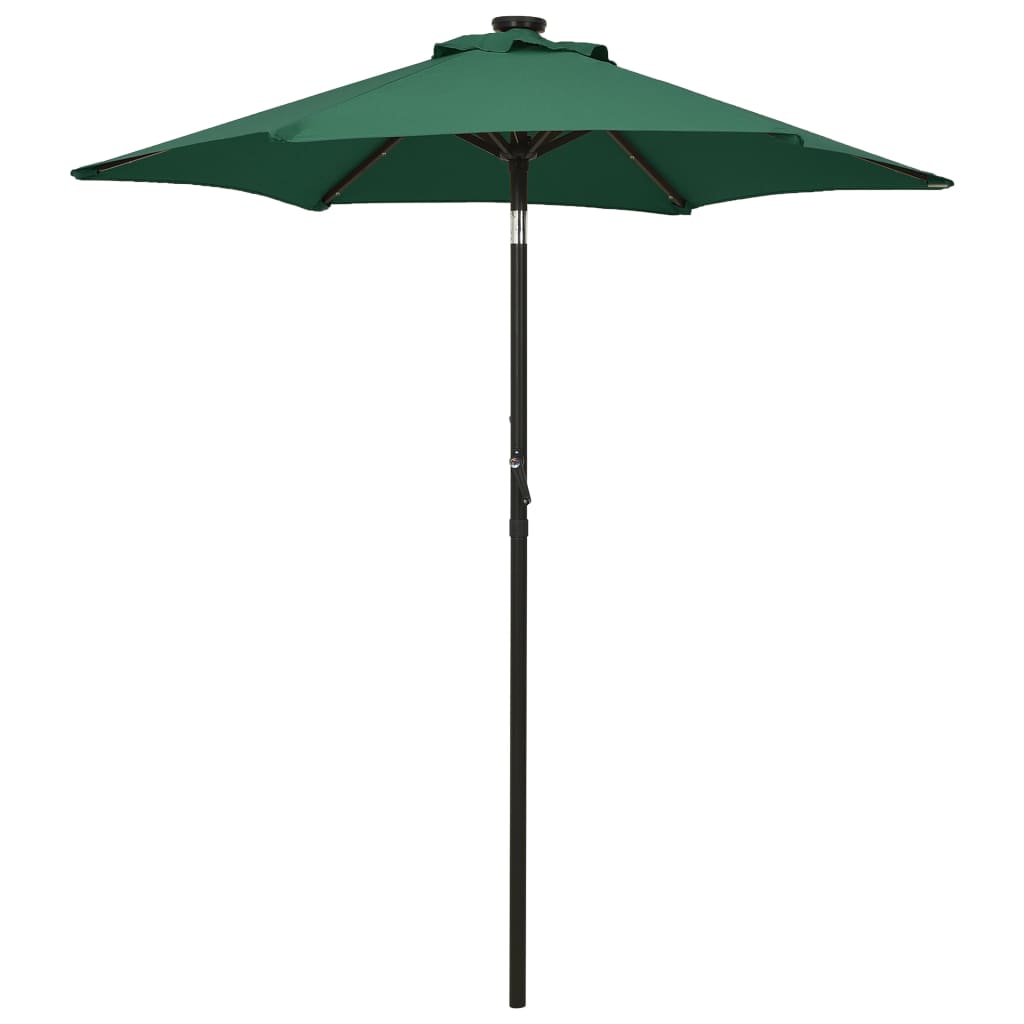 Berkfield Parasol with LED Lights Green 200x211 cm Aluminium