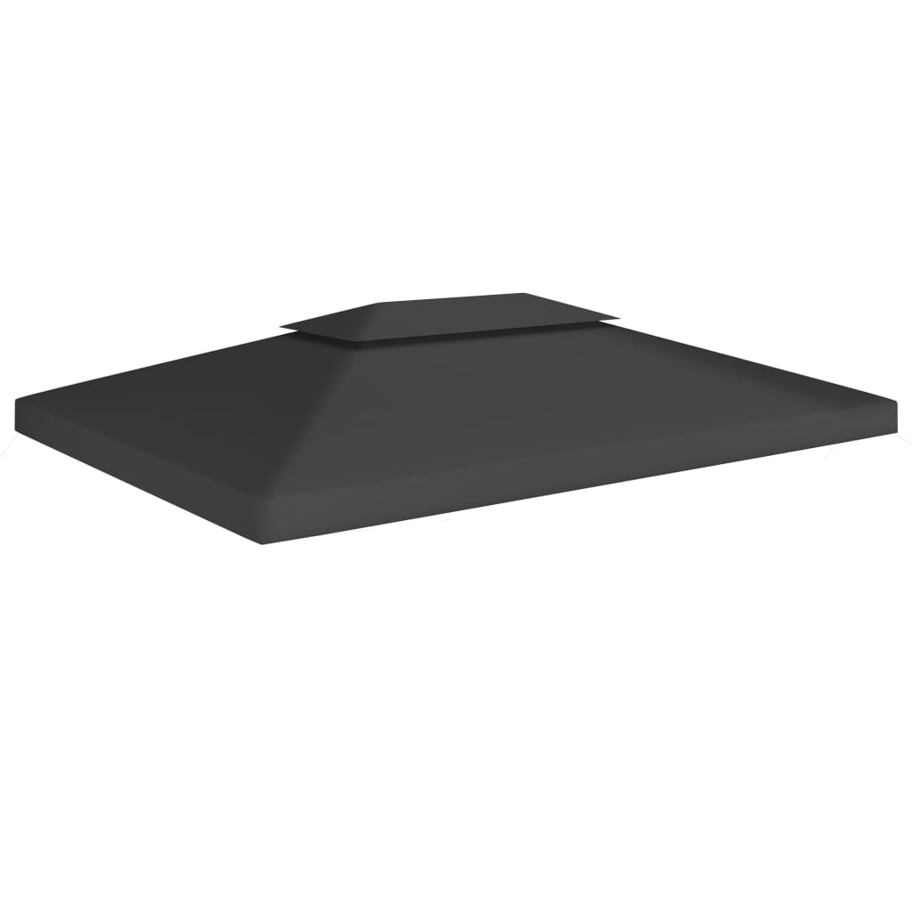 Berkfield 2-Tier Gazebo Top Cover 310 g/m�__ 4x3 m Black
