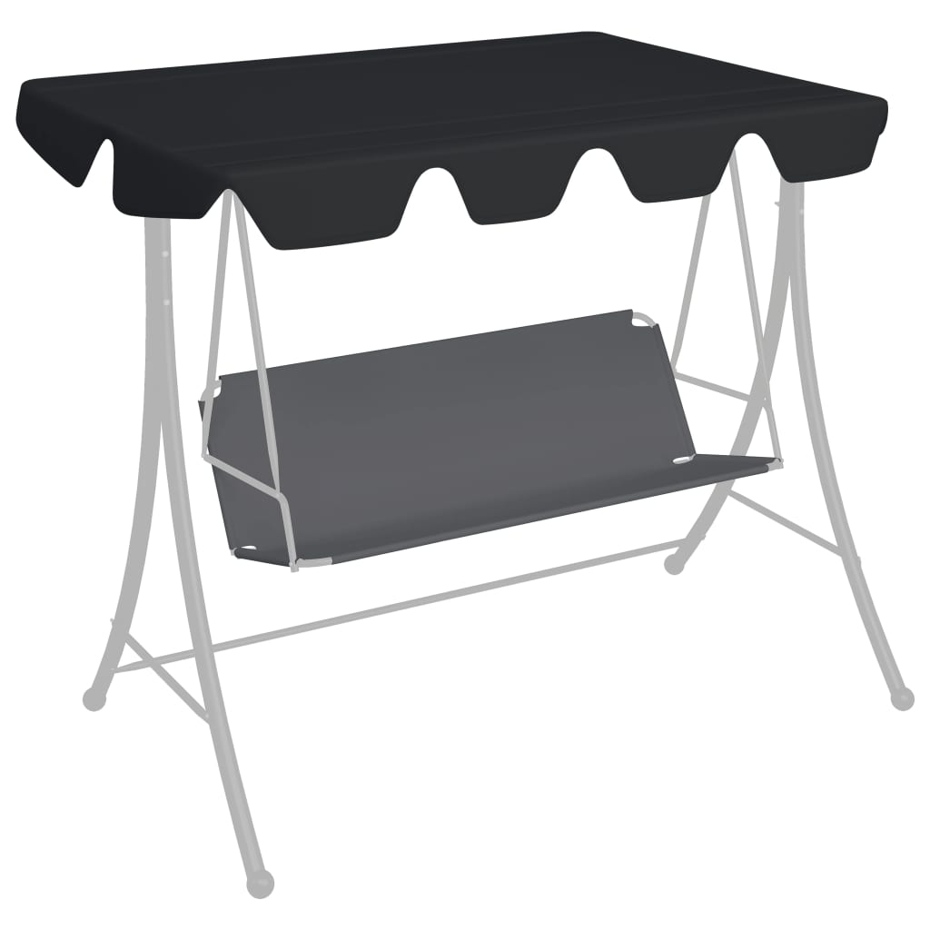 Berkfield Replacement Canopy for Garden Swing Black 150/130x70/105 cm