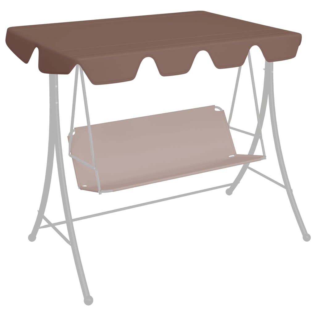 Berkfield Replacement Canopy for Garden Swing Brown 150/130x70/105 cm