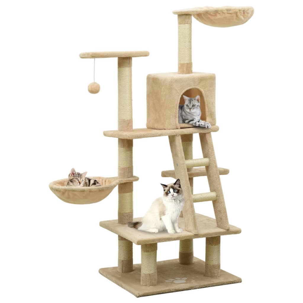 Berkfield Cat Tree with Sisal Scratching Posts Beige 122 cm