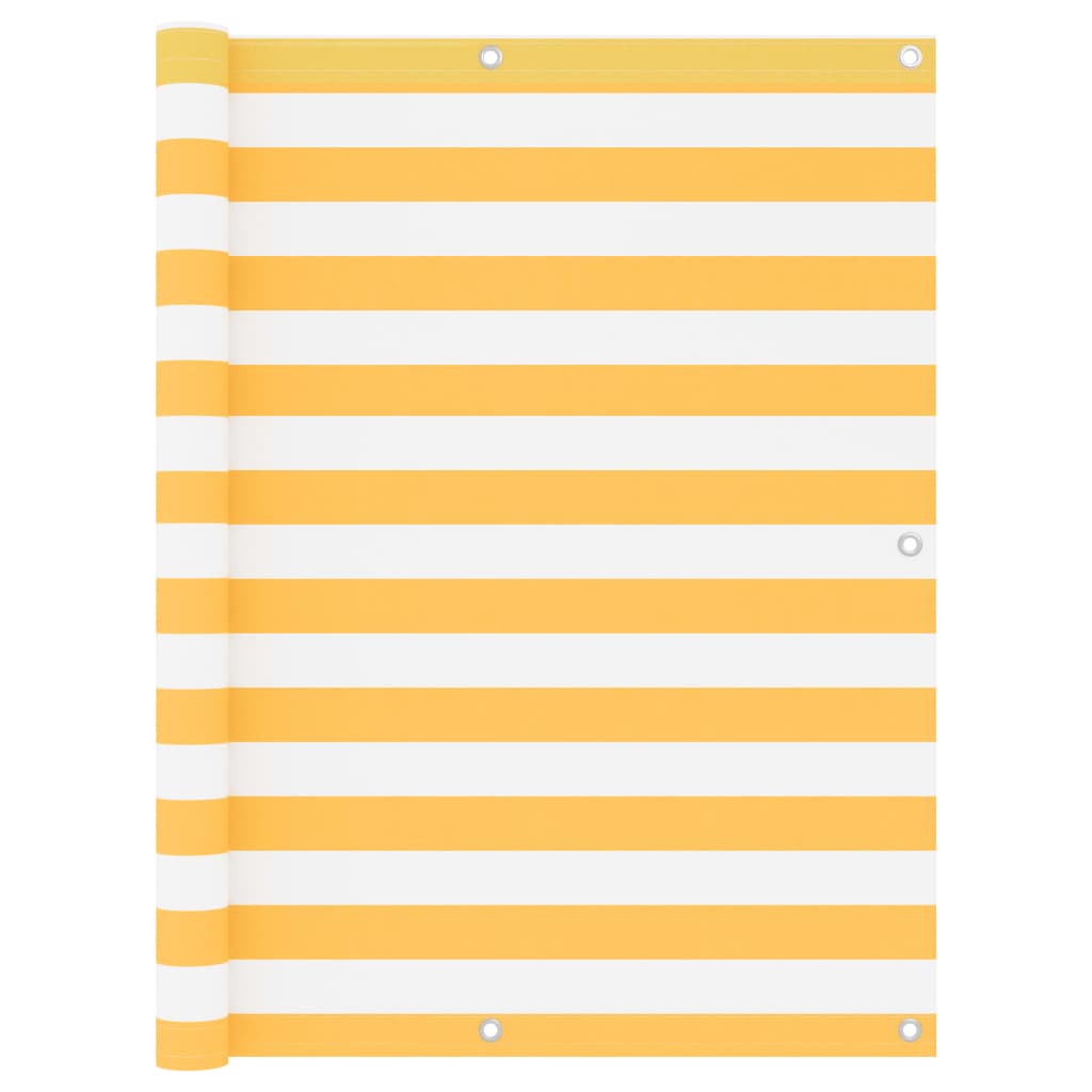 Berkfield Balcony Screen White and Yellow 120x300 cm Oxford Fabric