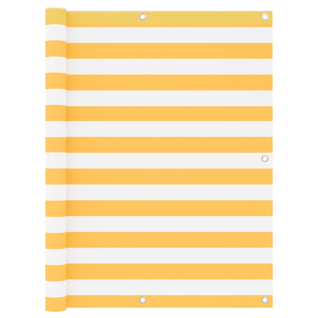 Berkfield Balcony Screen White and Yellow 120x500 cm Oxford Fabric