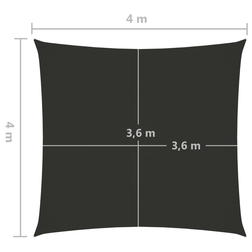 Berkfield Sunshade Sail Oxford Fabric Square 4x4 m Anthracite