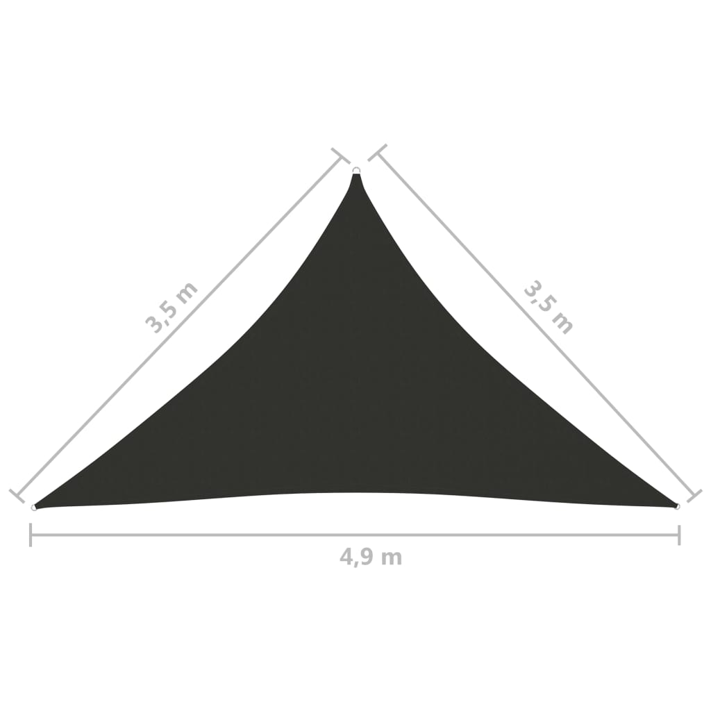 Berkfield Sunshade Sail Oxford Fabric Triangular 3.5x3.5x4.9 m Anthracite