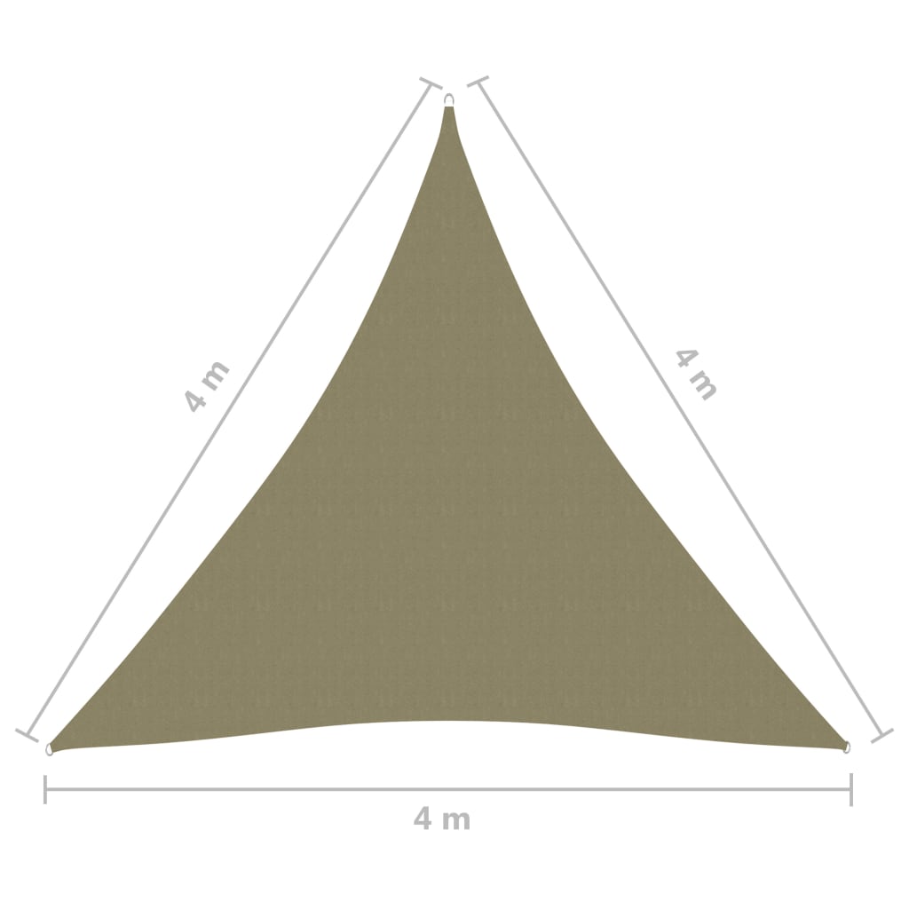 Berkfield Sunshade Sail Oxford Fabric Triangular 4x4x4 m Beige