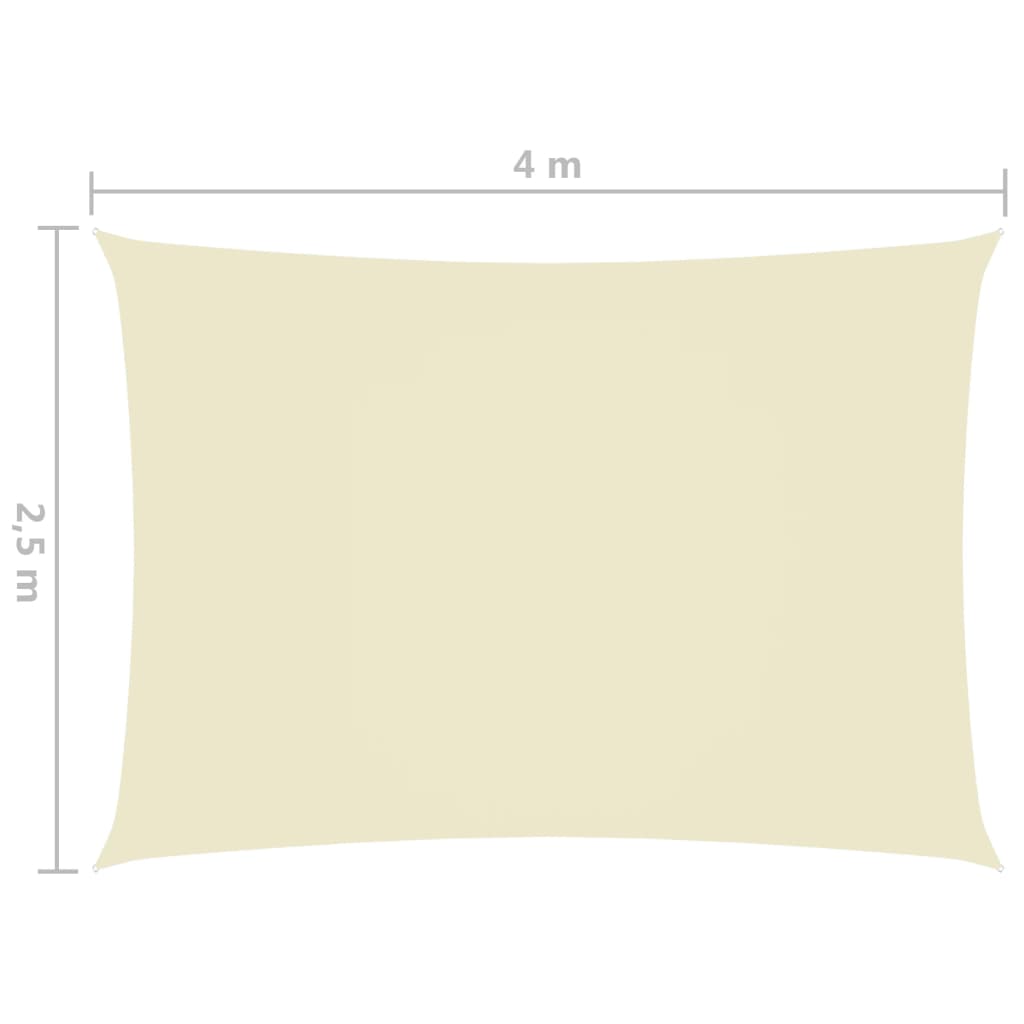 Berkfield Sunshade Sail Oxford Fabric Rectangular 2.5x4 m Cream