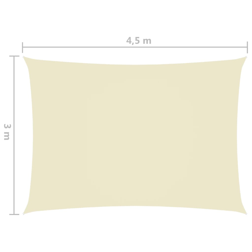 Berkfield Sunshade Sail Oxford Fabric Rectangular 3x4.5 m Cream