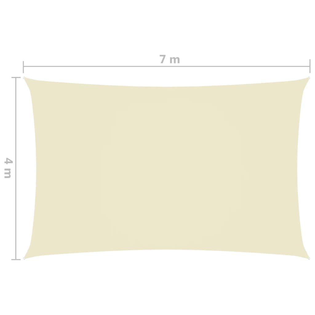Berkfield Sunshade Sail Oxford Fabric Rectangular 4x7 m Cream
