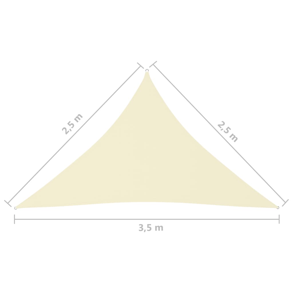 Berkfield Sunshade Sail Oxford Fabric Triangular 2.5x2.5x3.5 m Cream