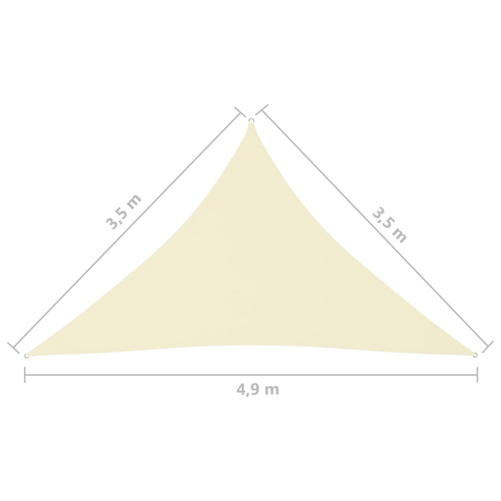 Berkfield Sunshade Sail Oxford Fabric Triangular 3.5x3.5x4.9 m Cream
