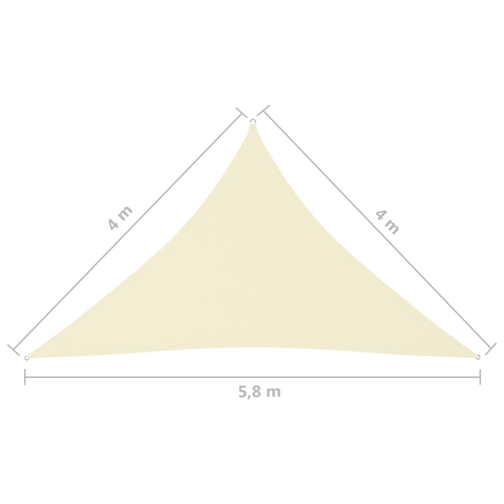 Berkfield Sunshade Sail Oxford Fabric Triangular 4x4x5.8 m Cream