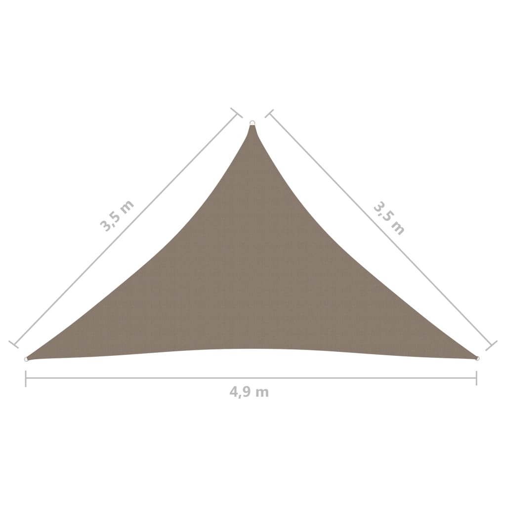 Berkfield Sunshade Sail Oxford Fabric Triangular 3.5x3.5x4.9 m Taupe