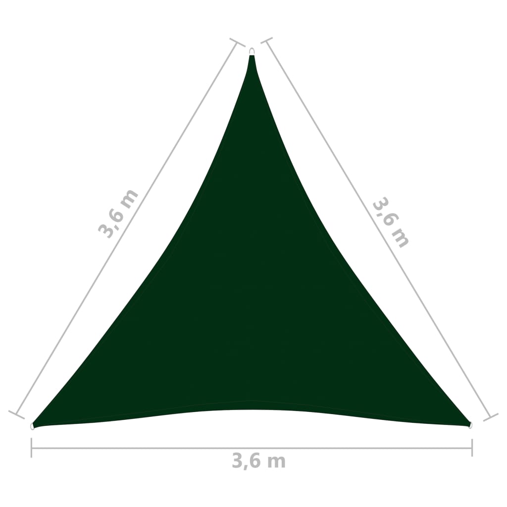 Berkfield Sunshade Sail Oxford Fabric Triangular 3.6x3.6x3.6 m Dark Green