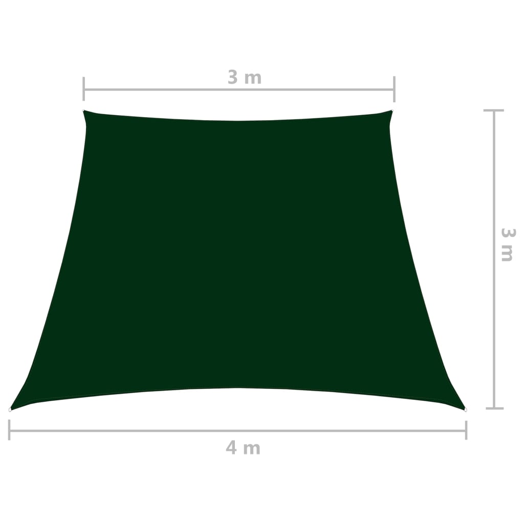 Berkfield Sunshade Sail Oxford Fabric Trapezium 3/4x3 m Dark Green