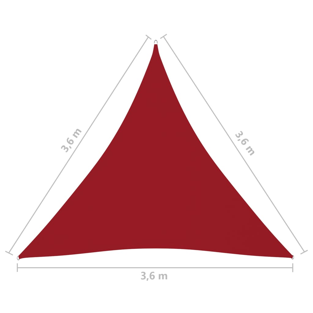 Berkfield Sunshade Sail Oxford Fabric Triangular 3.6x3.6x3.6 m Red