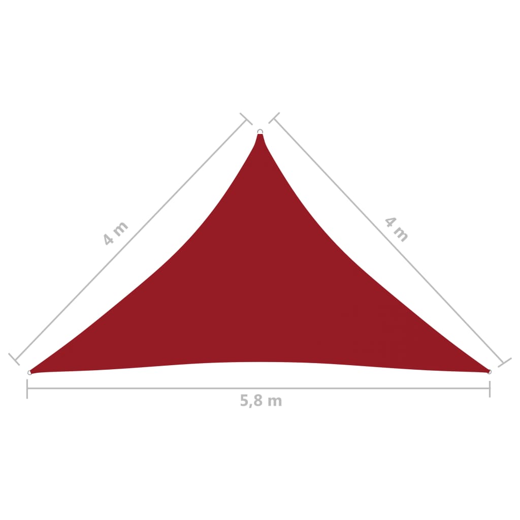 Berkfield Sunshade Sail Oxford Fabric Triangular 4x4x5.8 m Red