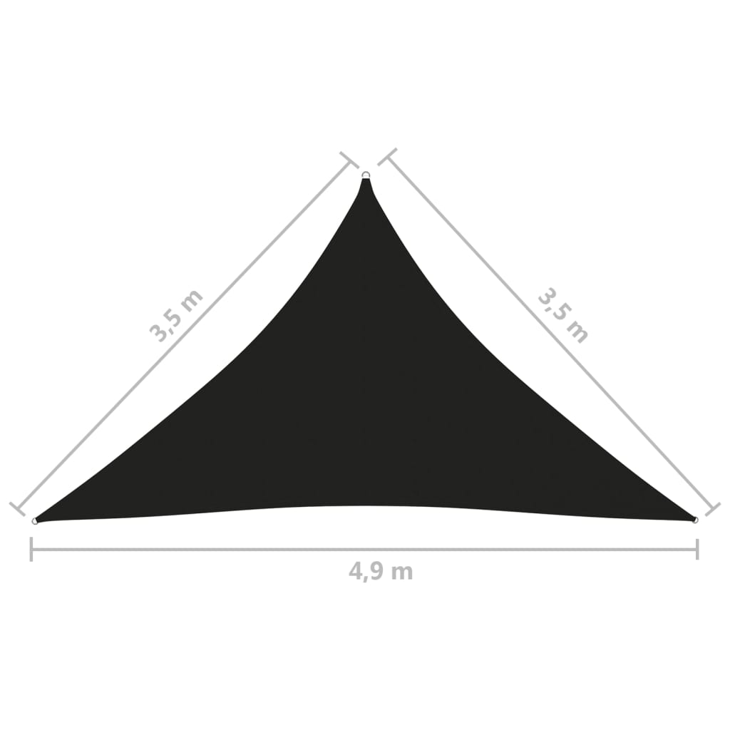 Berkfield Sunshade Sail Oxford Fabric Triangular 3.5x3.5x4.9 m Black