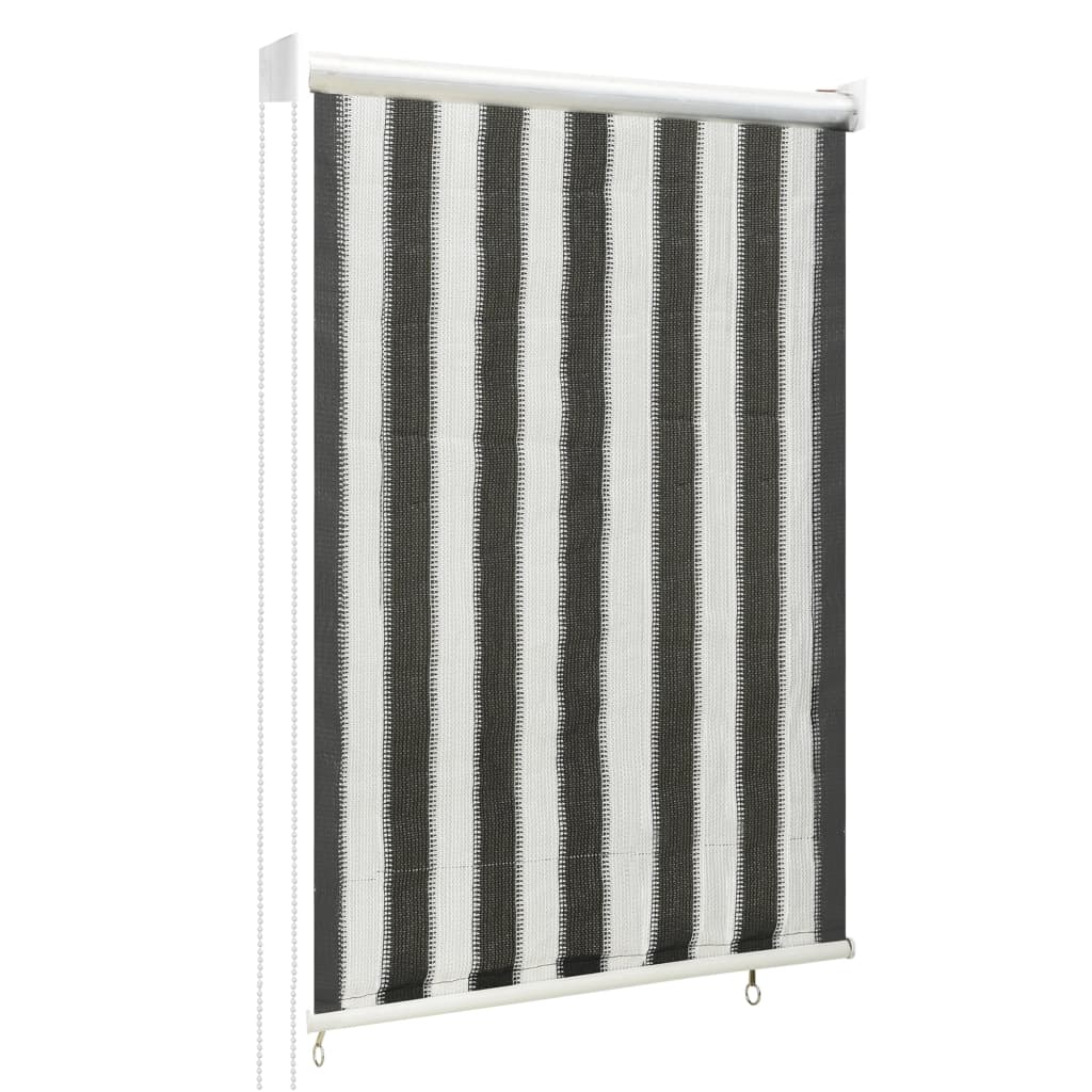 Berkfield Outdoor Roller Blind 60x140 cm Anthracite and White Stripe