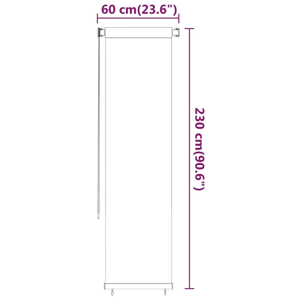 Berkfield Outdoor Roller Blind 60x230 cm Red HDPE