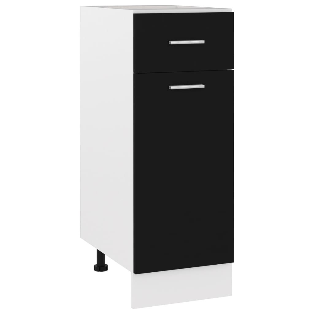 Berkfield Drawer Bottom Cabinet Black 30x46x81.5 cm Engineered Wood