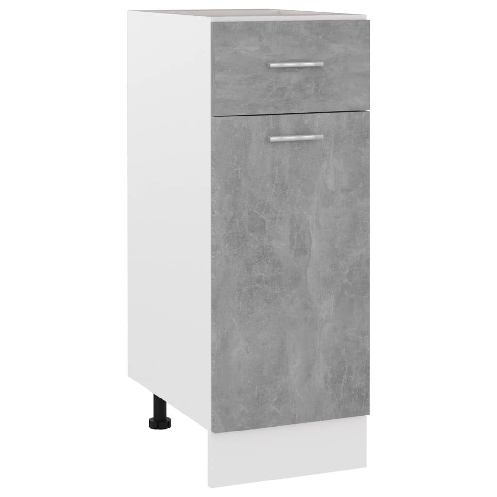 Berkfield Drawer Bottom Cabinet Concrete Grey 30x46x81.5 cm Engineered Wood