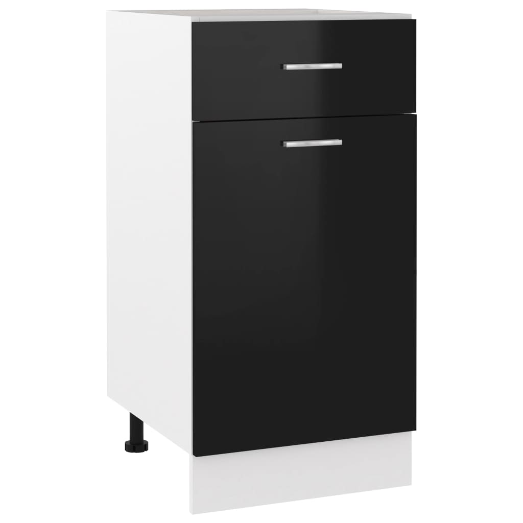 Berkfield Drawer Bottom Cabinet High Gloss Black 40x46x81.5 cm Engineered Wood