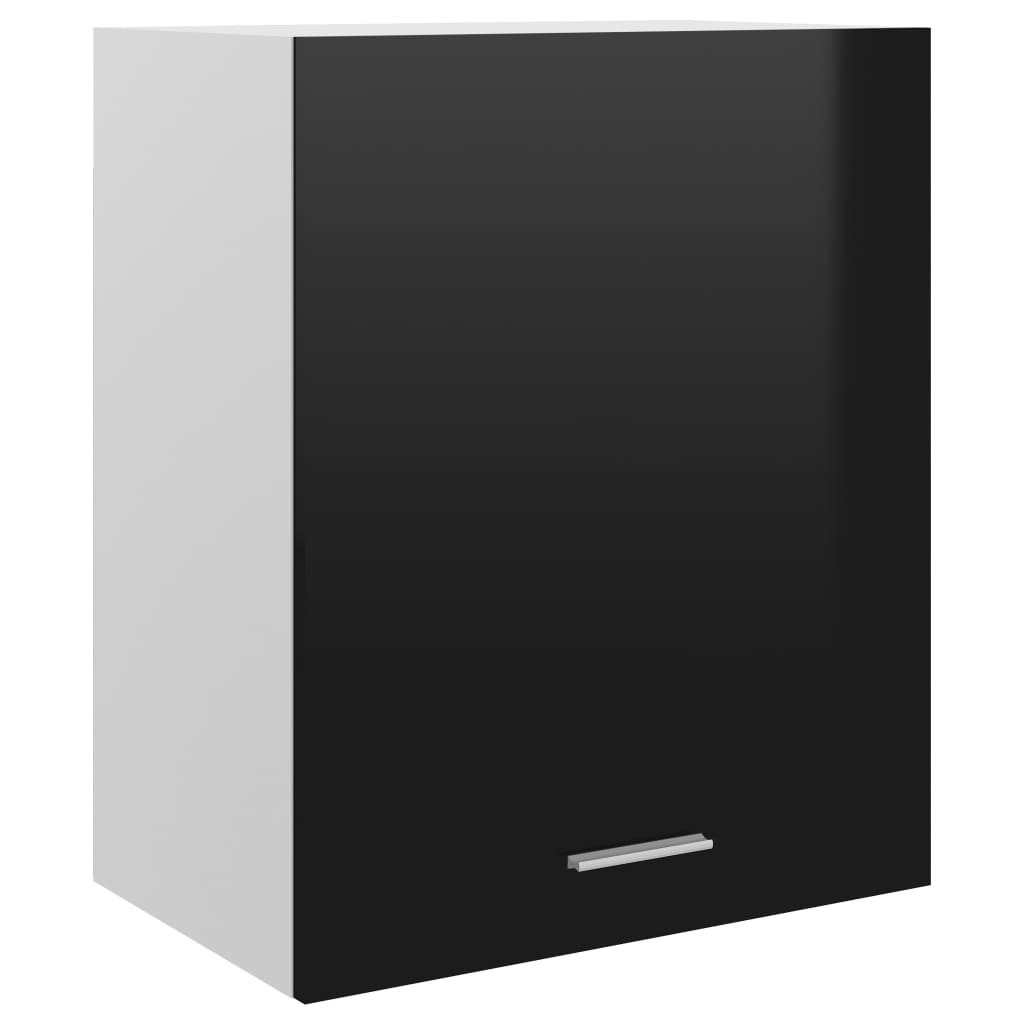 Berkfield Hanging Cabinet High Gloss Black 50x31x60 cm Engineered Wood