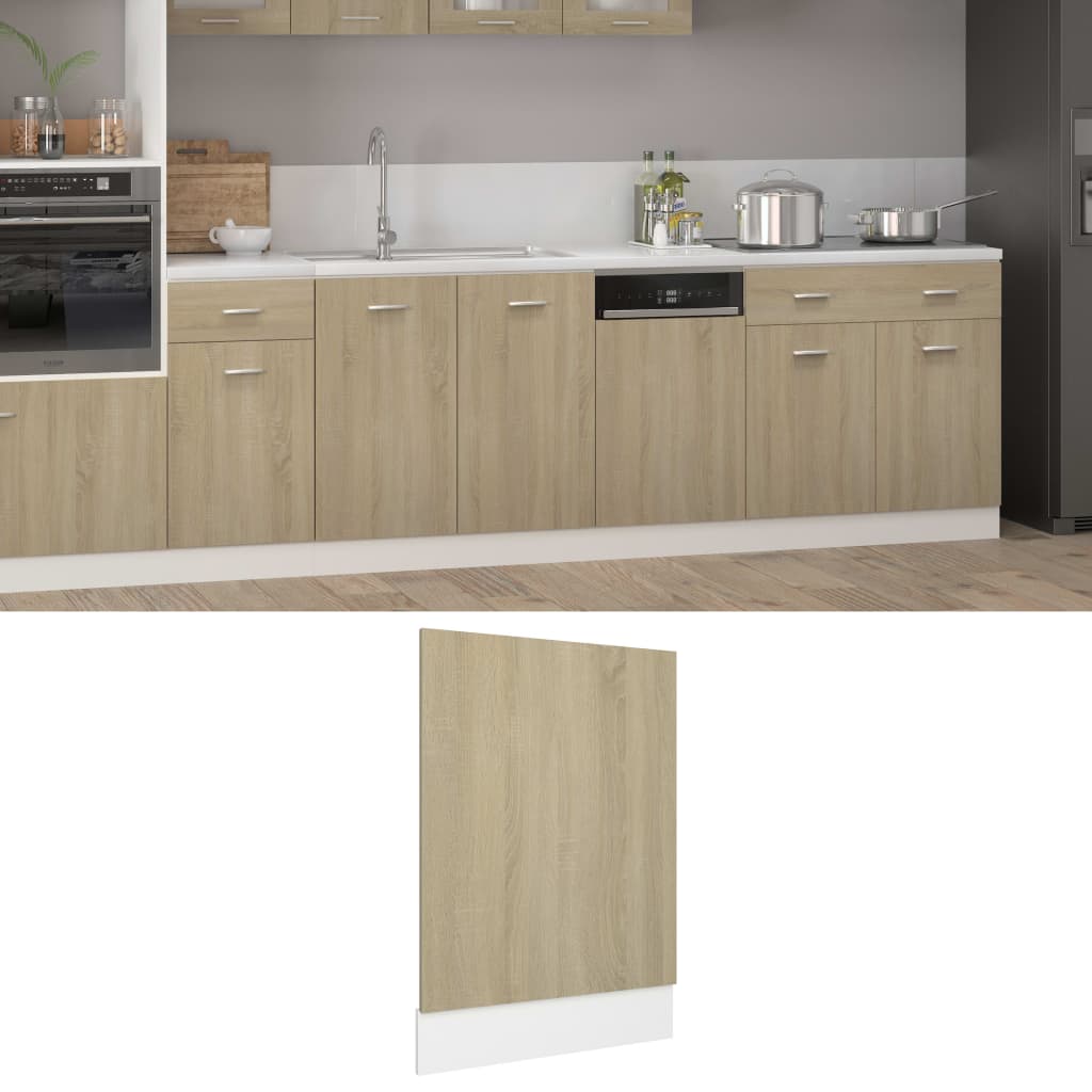 Berkfield Dishwasher Panel Sonoma Oak 45x3x67 cm Engineered Wood