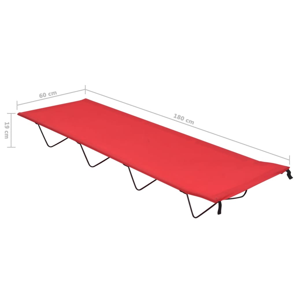 Berkfield Camping Beds 2 pcs 180x60x19 cm Oxford Fabric and Steel Red
