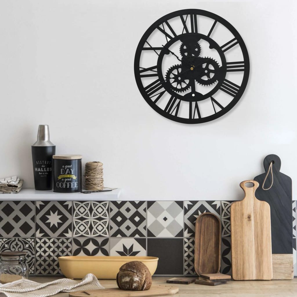 Berkfield Wall Clock Black 30 cm Acrylic