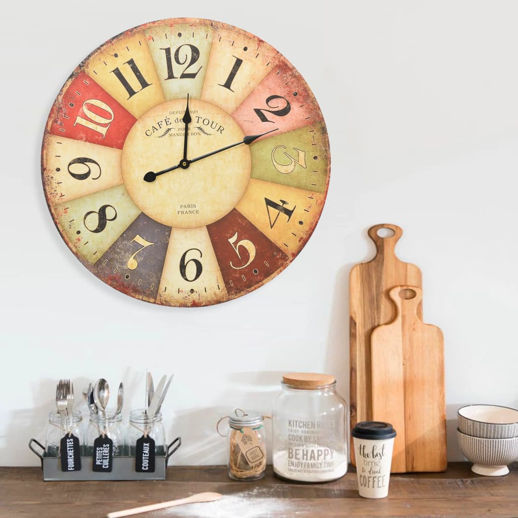 Berkfield Vintage Wall Clock Colourful 60 cm
