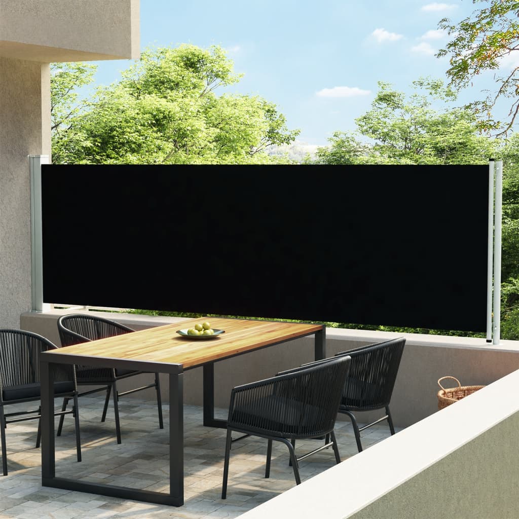 Berkfield Patio Retractable Side Awning 140x600 cm Black