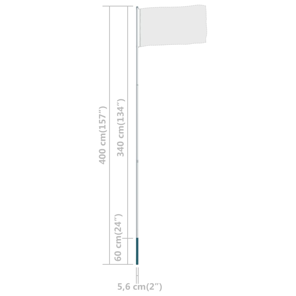 Berkfield Telescopic Flagpole 4 m Aluminium