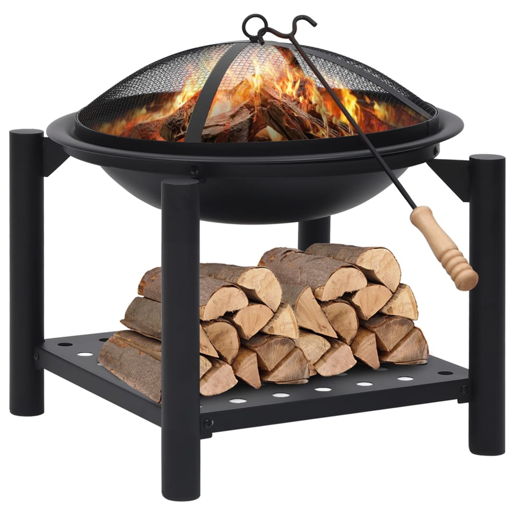 Berkfield Fire Pit with Poker 54x54x55 cm Steel