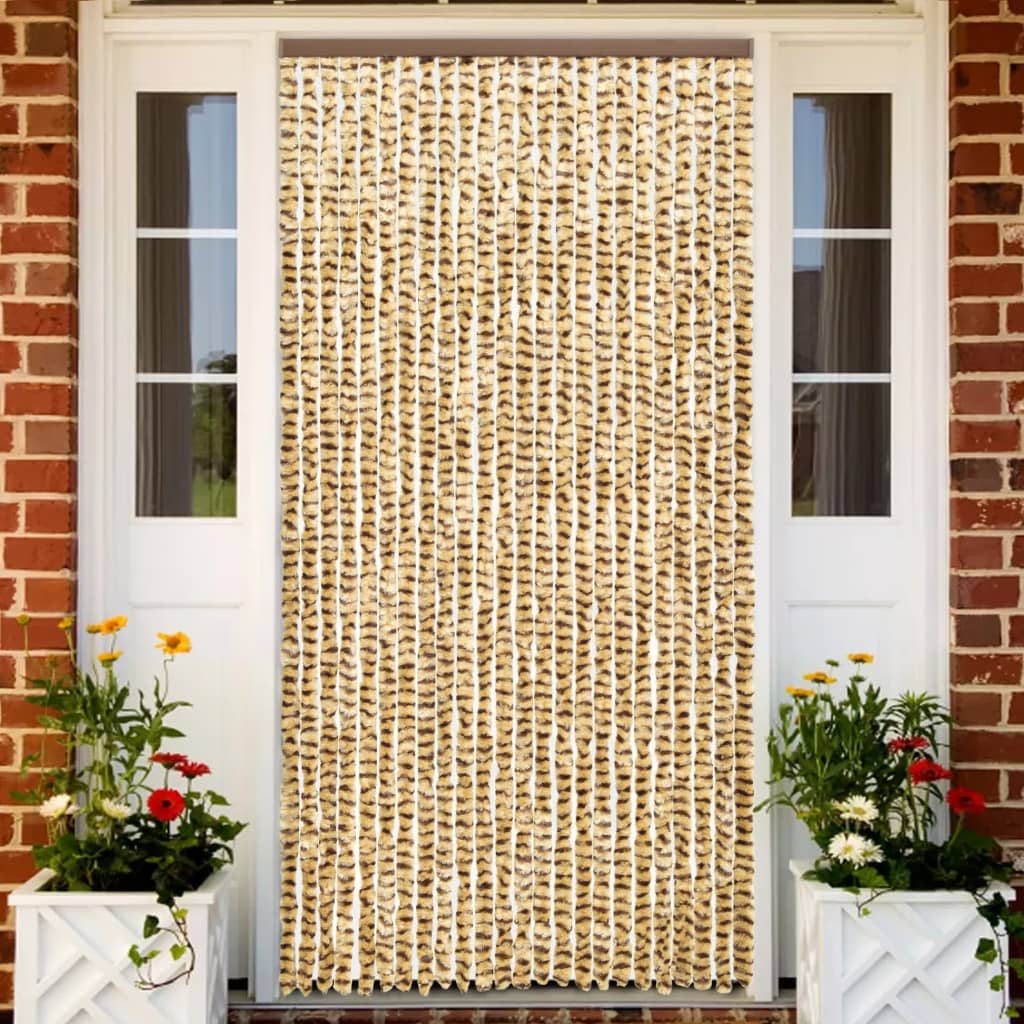 Berkfield Insect Curtain Beige and Brown 100x220 cm Chenille