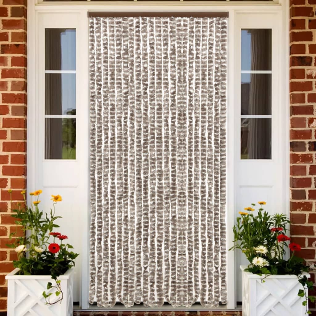 Berkfield Insect Curtain Taupe and White 56x185 cm Chenille
