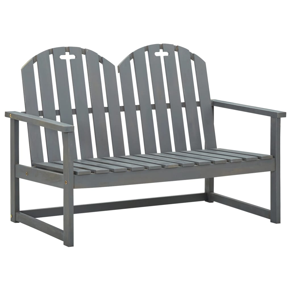 Berkfield Garden Bench Grey 110 cm Solid Acacia Wood
