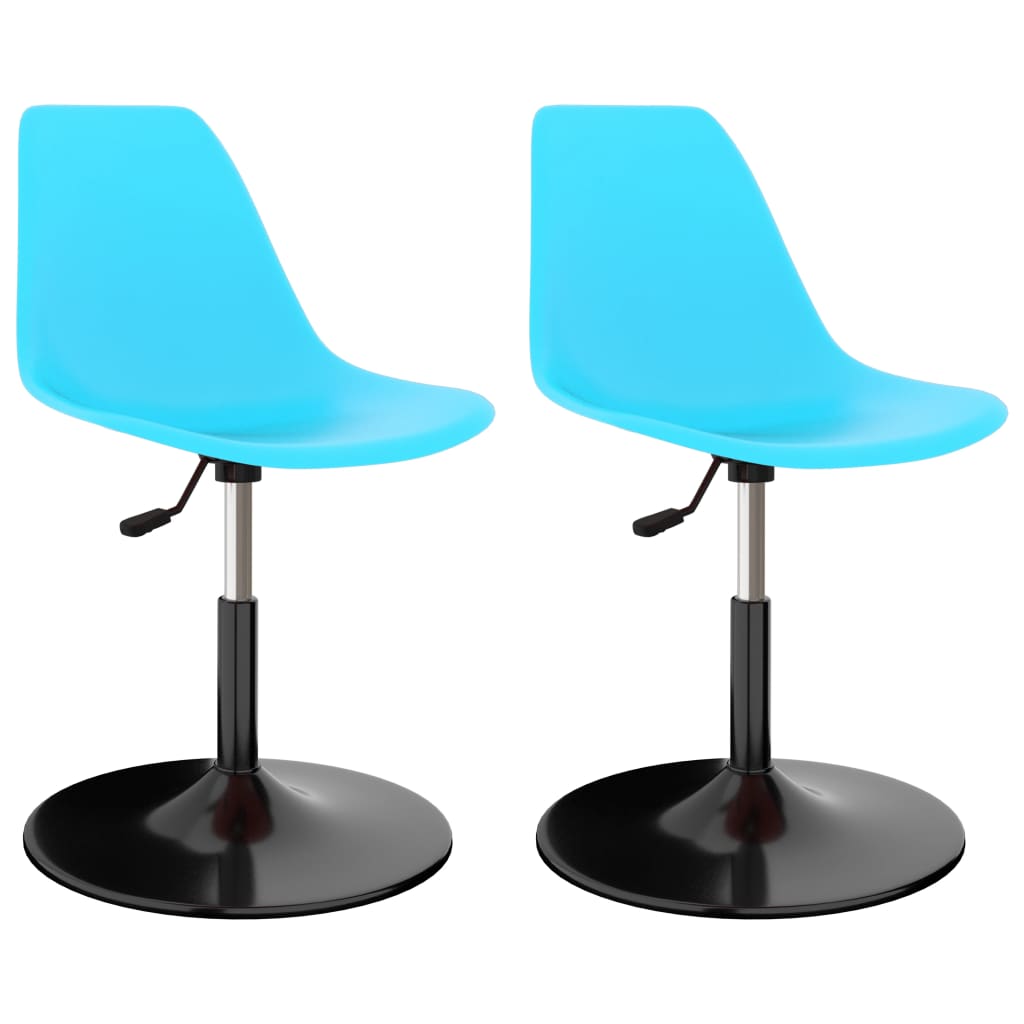 Berkfield Swivel Dining Chairs 2 pcs Blue PP